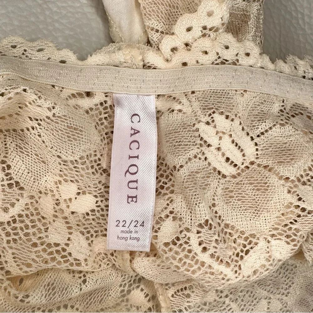 Lane Bryant Cacique Ivory Floral Lace Shortie Panties - Picture 5 of 7